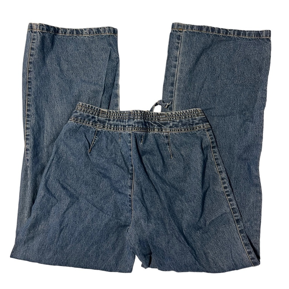 Vintage Americana Blues Wide Leg Drawstring Jeans